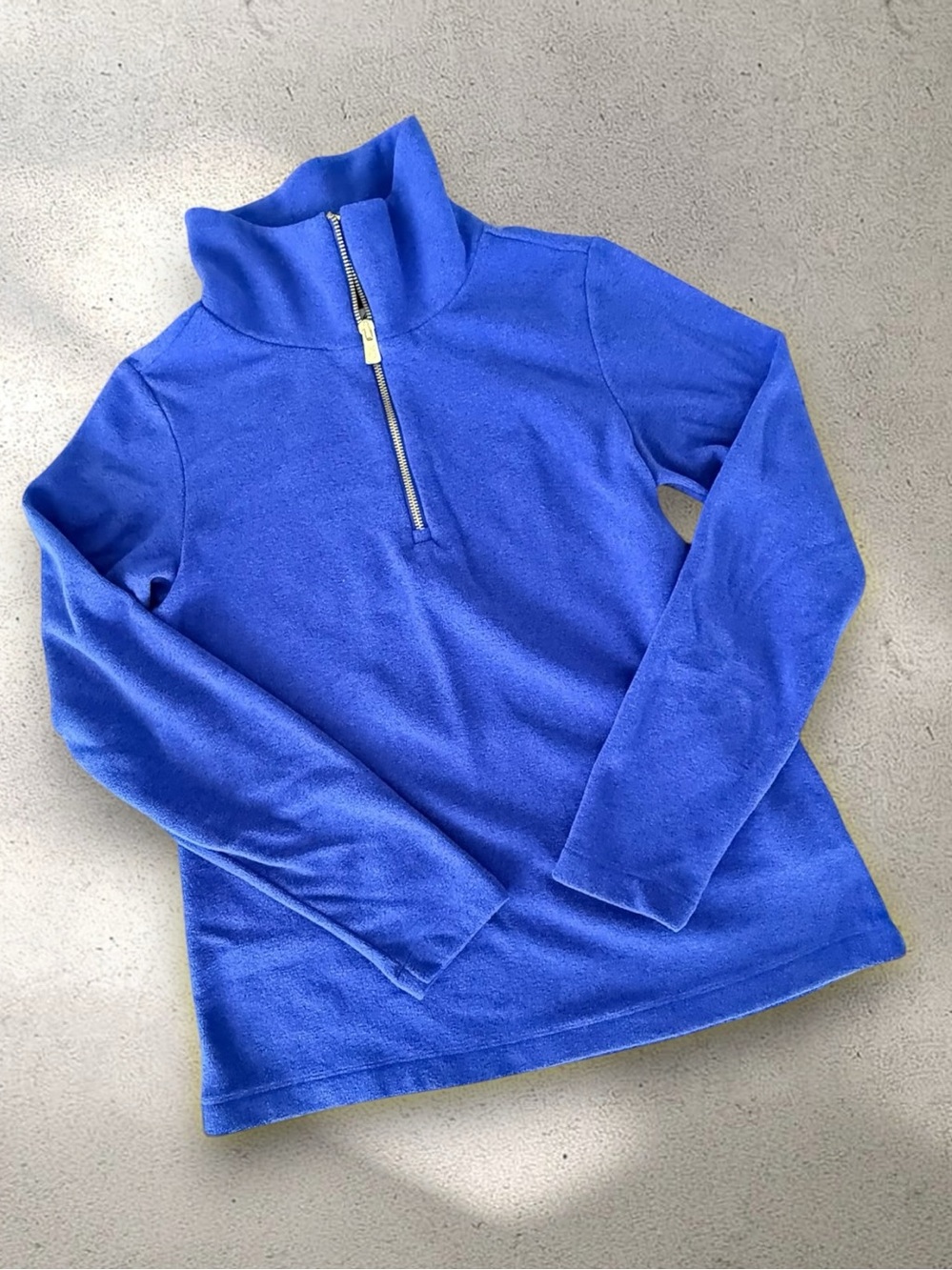 729 Dudley Stephens Manchester Pullover Cobalt Blue Terry Fleece XS